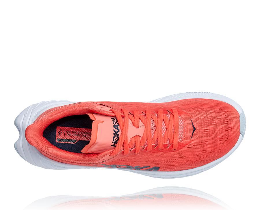 Tenis Hoka One One Mujer Rojos/Blancos - Carbon X 2 - DUFQ69512